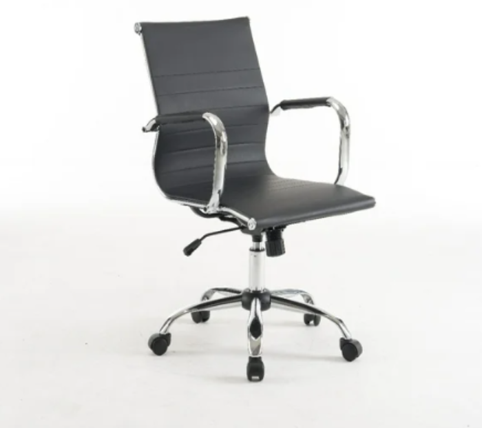 WGYI 928M Mid Back Office Chair (Black) PU Leather Office Executive Chair