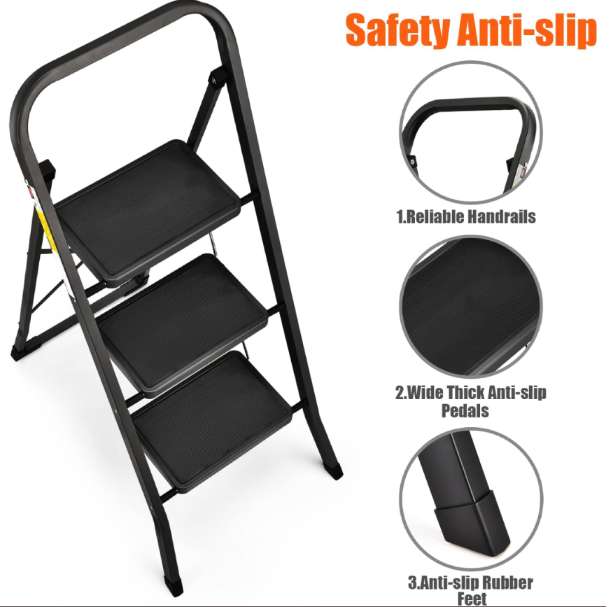 3 Step Ladder with Anti Slip Grip