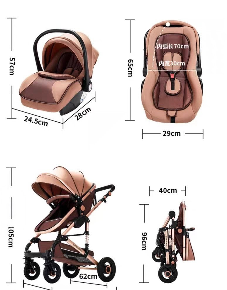 3 in 1 Premium Baby Pram / Stroller