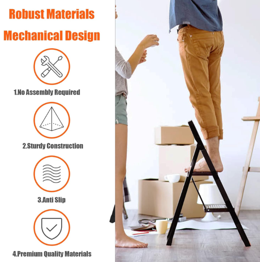 3 Step Ladder with Anti Slip Grip