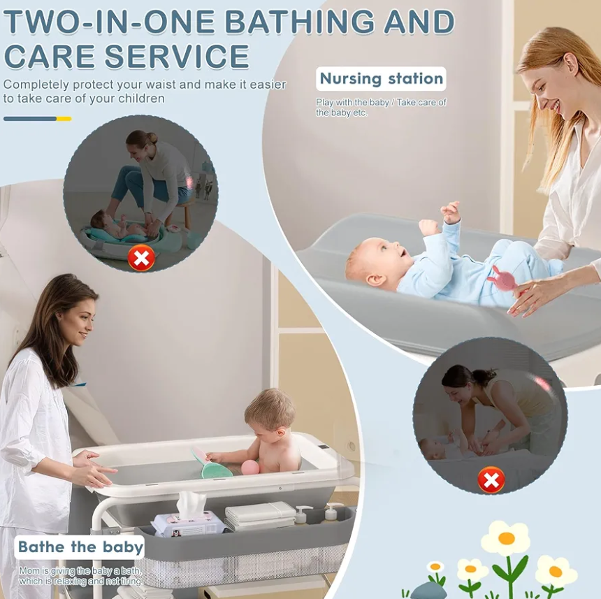 Portable 2 in 1 Baby Changing Station and Bath