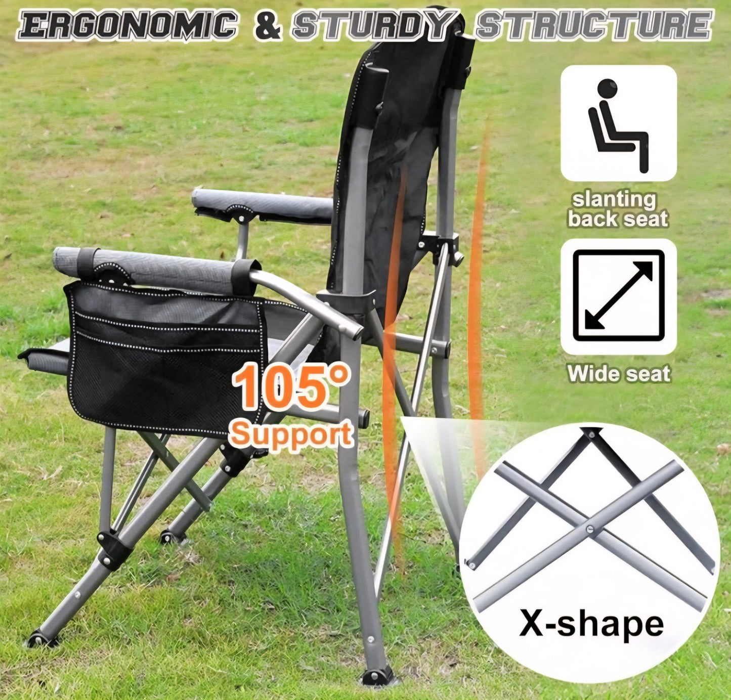 Camping Chair Heavy Duty Folding
